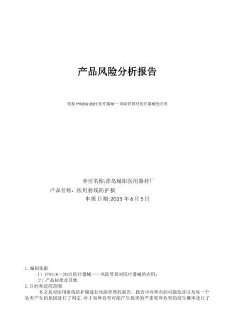产品风险分析报告