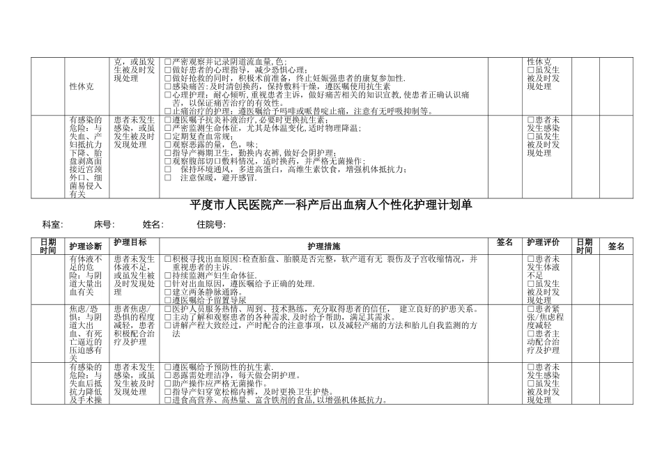 产科个性化护理表单_第2页