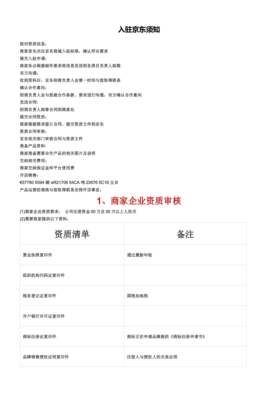 京东商城入驻要求标准以及开通流程_第1页