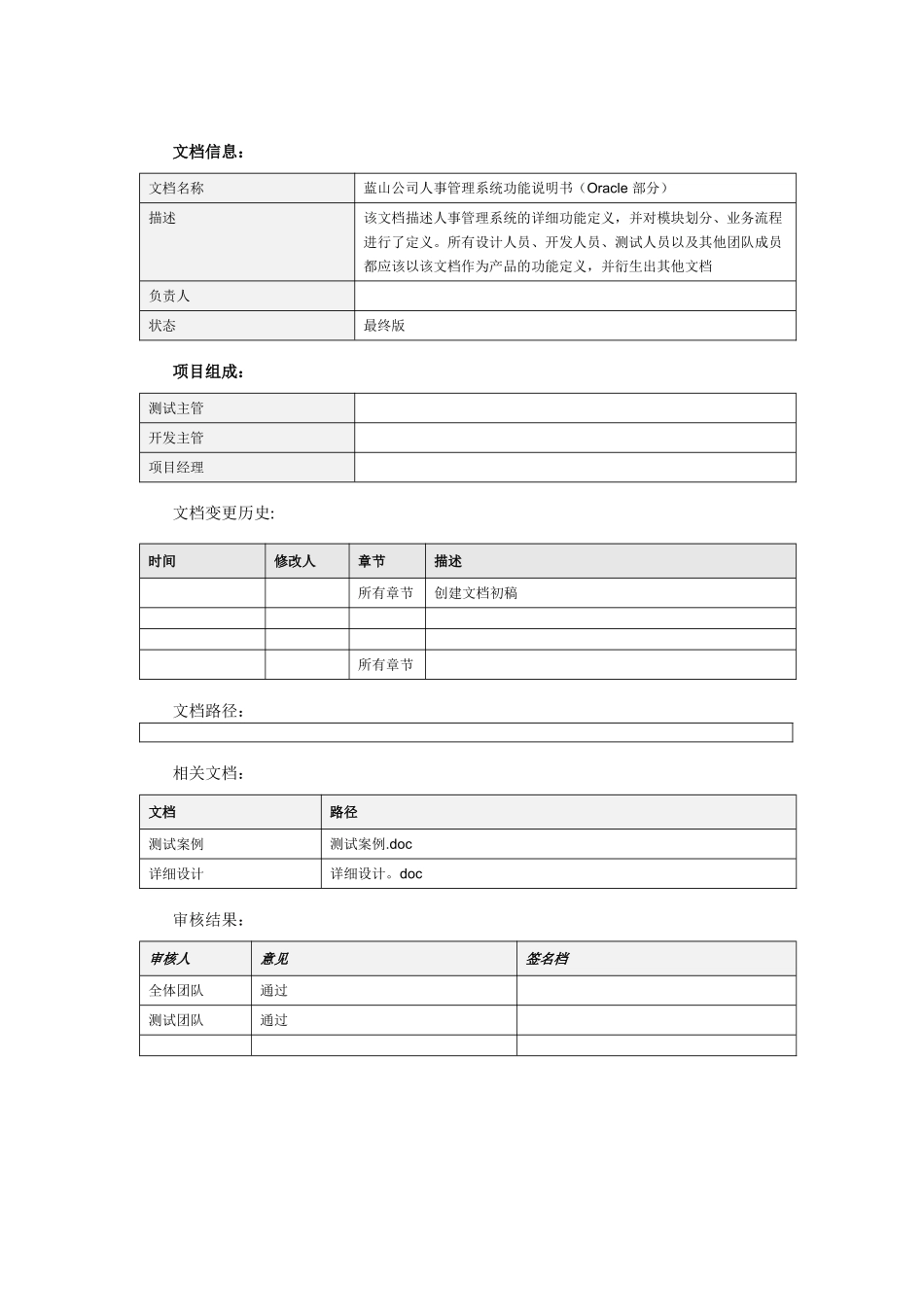 人事管理系统数据库设计说明书-附带源码_第2页