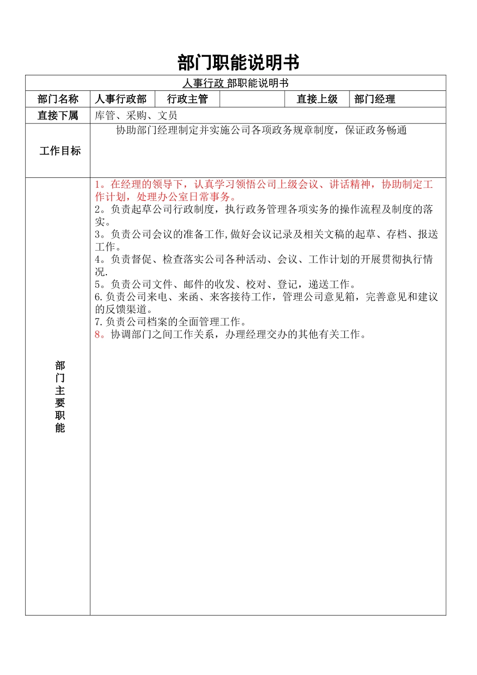 人事行政部岗位职责审定1_第2页
