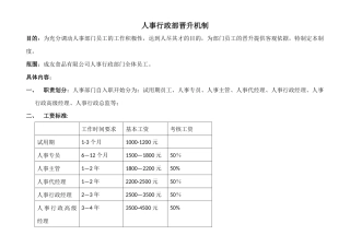 人事行政部晋升机制
