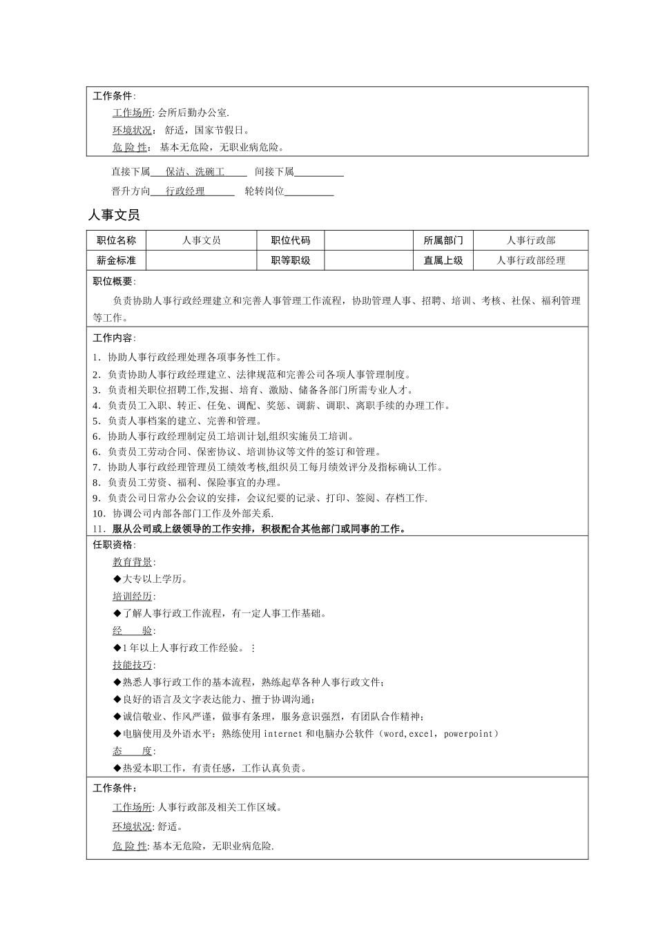 人事行政部职位说明书_第3页