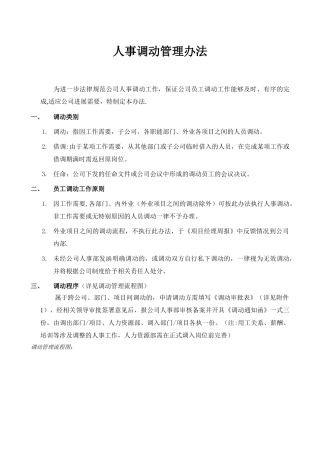人事调动管理办法