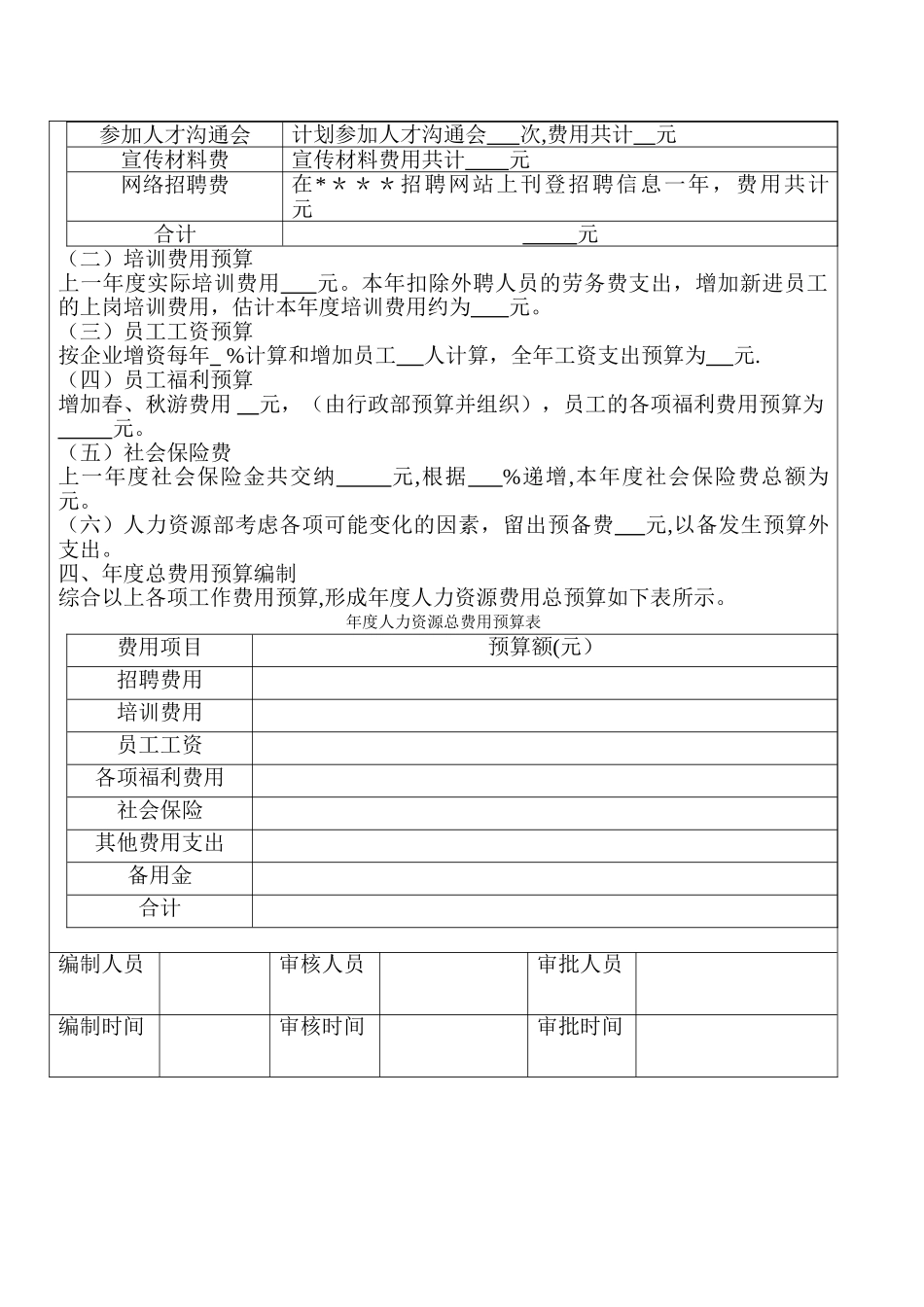 人事费用预算方案_第2页