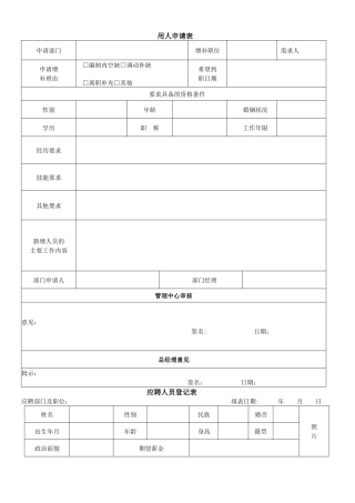 人事部常用表格-解读