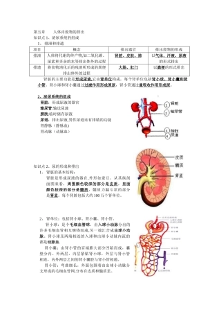 人体内废物的排出知识点提纲