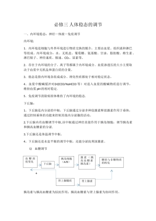 人体稳态的调节知识点总结