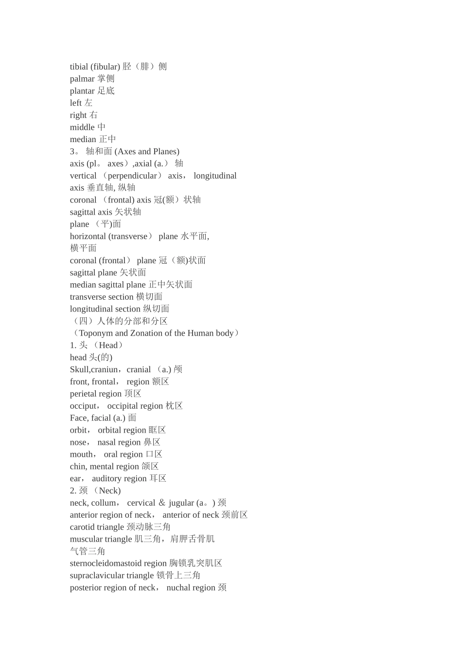 人体解剖学中英名词对照表_第2页