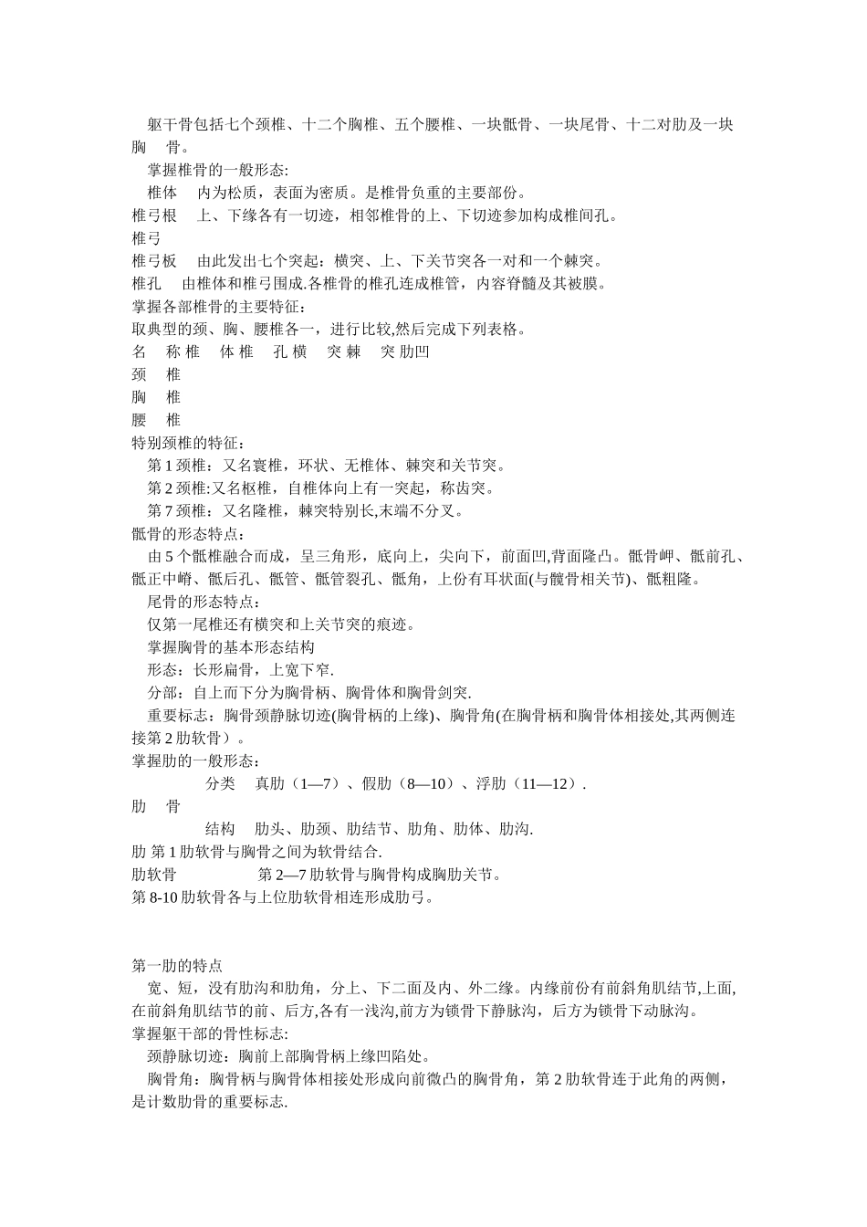 人体解剖学常用知识总结大全_第3页