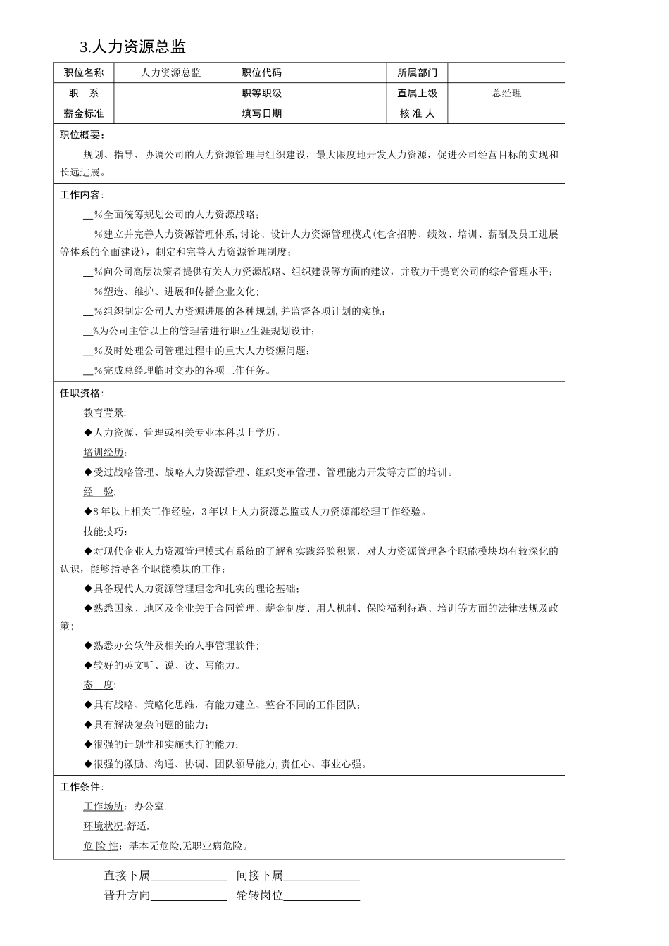 人力中心全岗位说明书_第1页