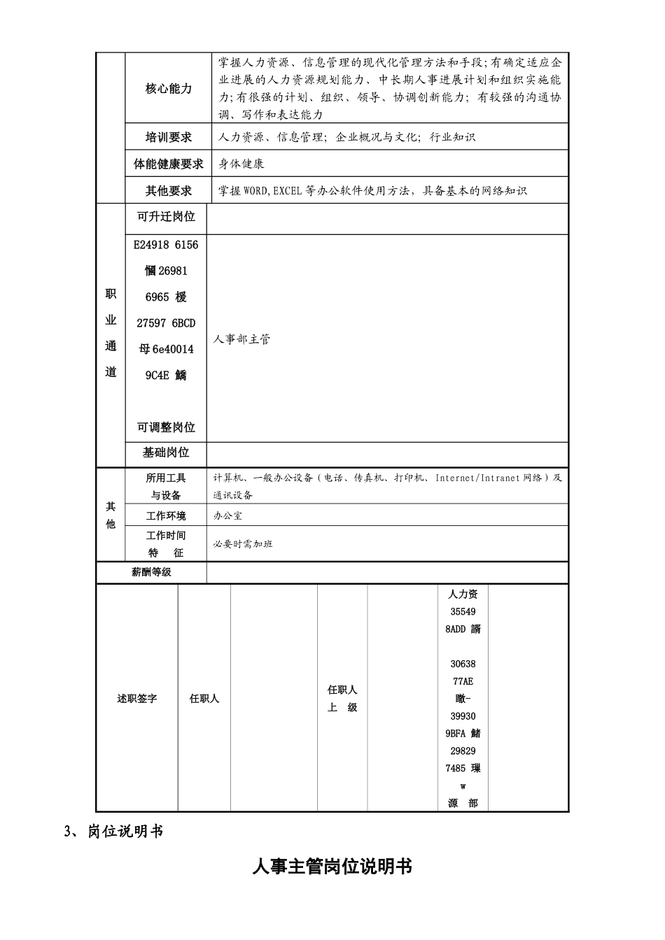 人力行政部岗位职责_第3页