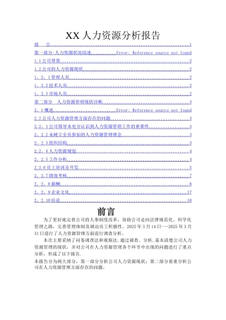 人力资源分析报告