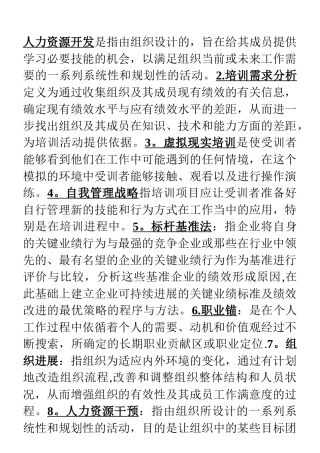 人力资源培训与开发整理版