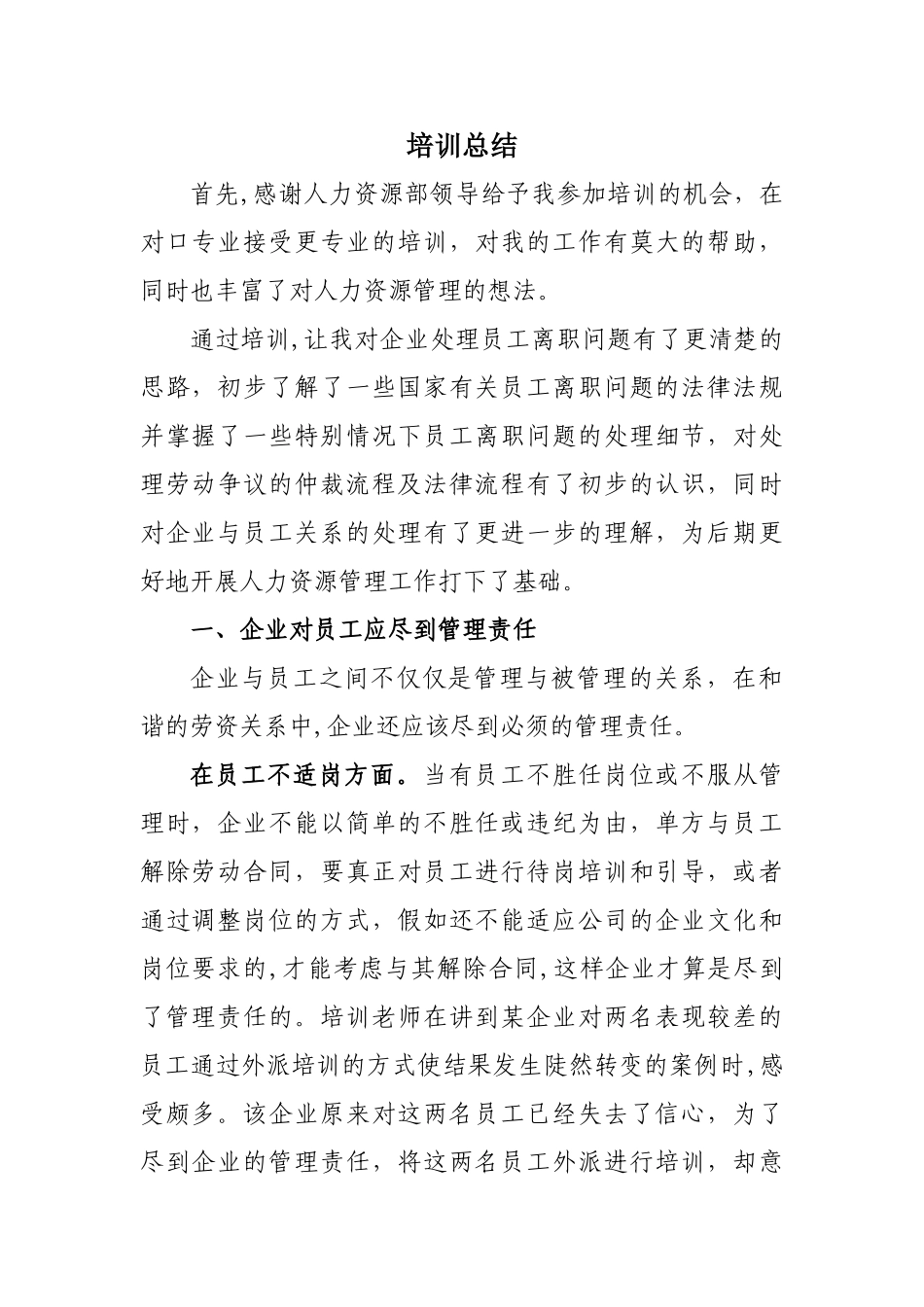 人力资源培训总结_第1页