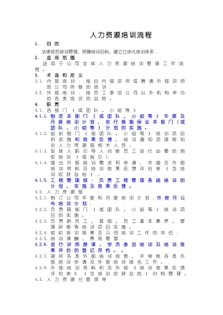 人力资源培训流程
