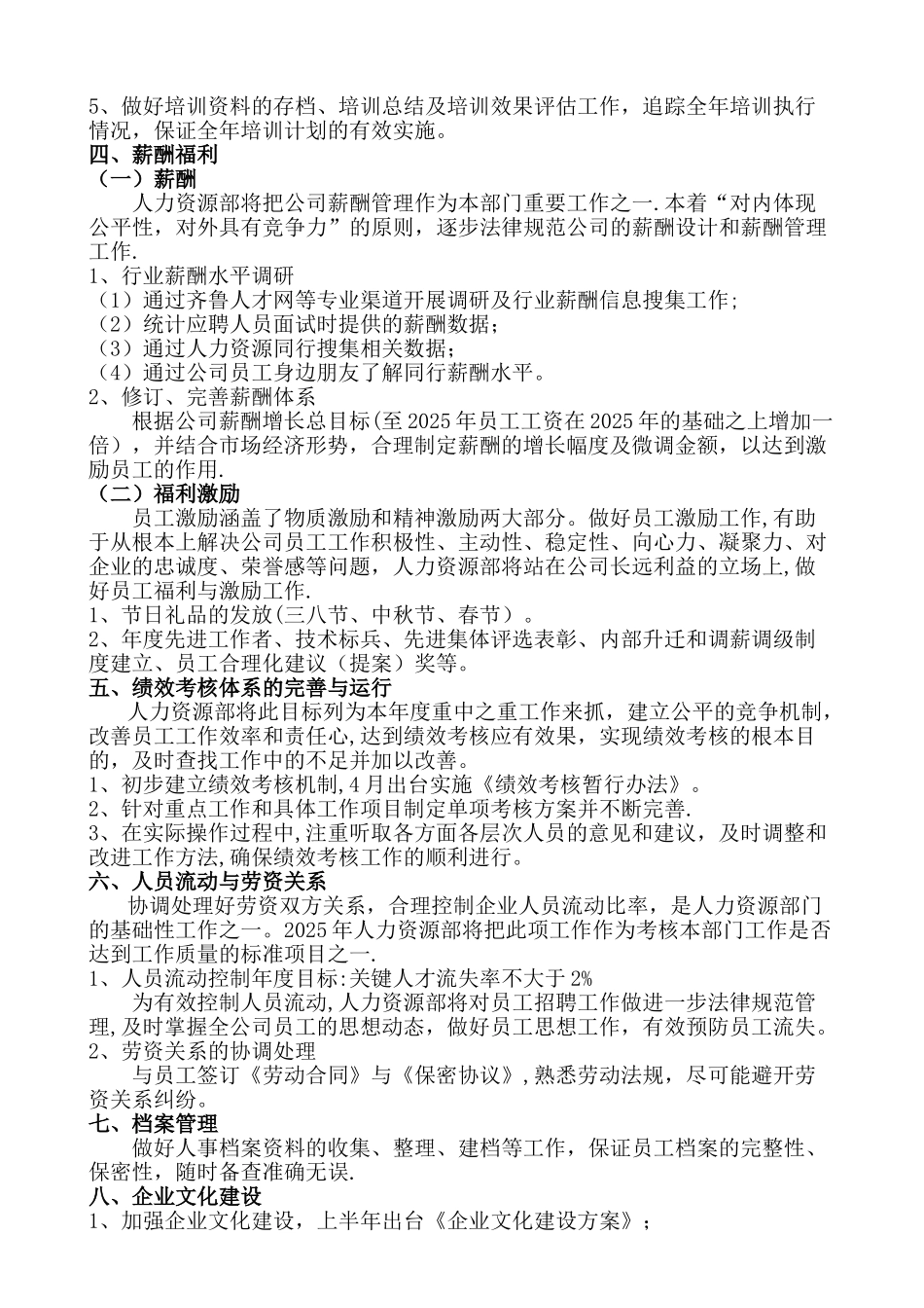 人力资源工作计划DOC_第2页