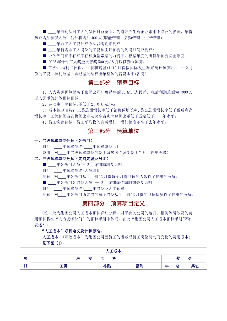 人力资源年度预算手册_第3页