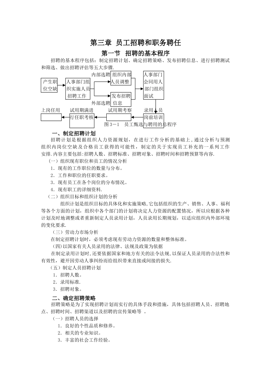 人力资源开发与管理第三章：员工招聘和职务聘任_第1页