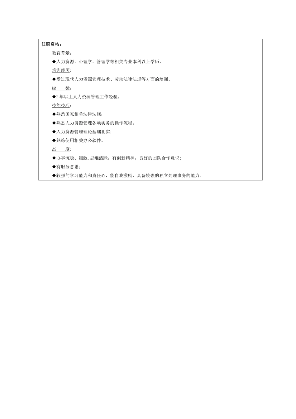 人力资源总监岗位职责说明书_第3页