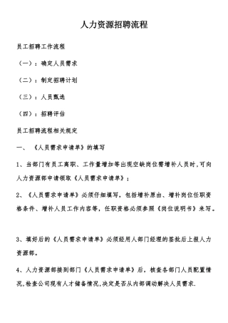 人力资源招聘流程