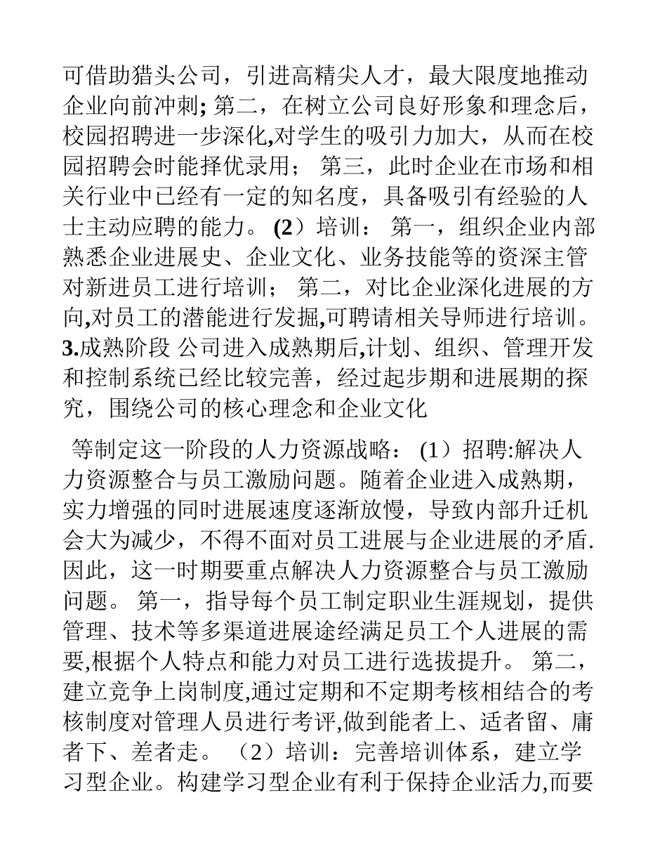 人力资源管理之创业计划书——企业人力资源战略_第2页