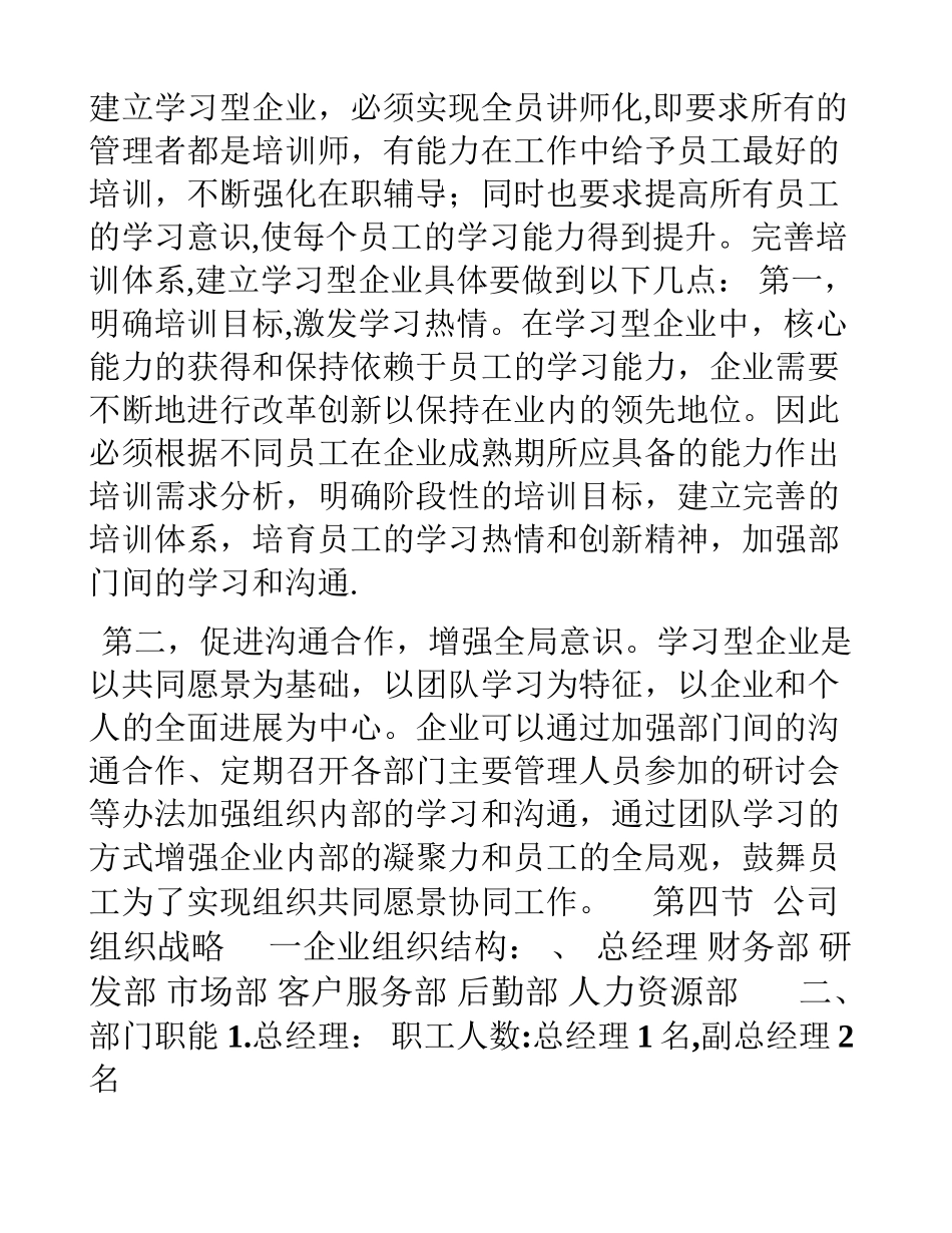 人力资源管理之创业计划书——企业人力资源战略_第3页