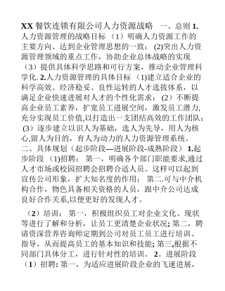 人力资源管理之创业计划书——企业人力资源战略