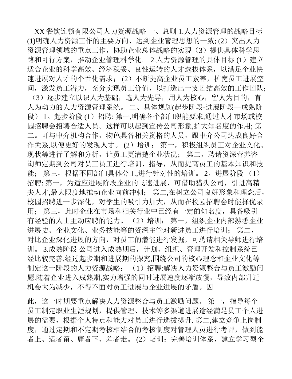 人力资源管理之创业计划书企业人力资源战略_第1页