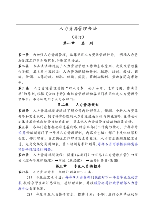 人力资源管理办法电子版