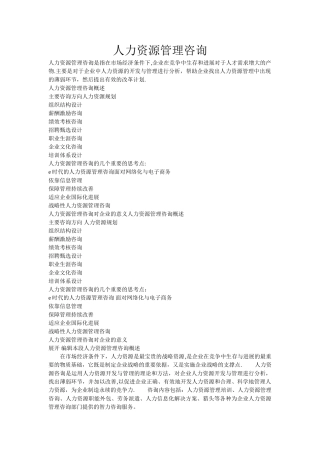 人力资源管理咨询