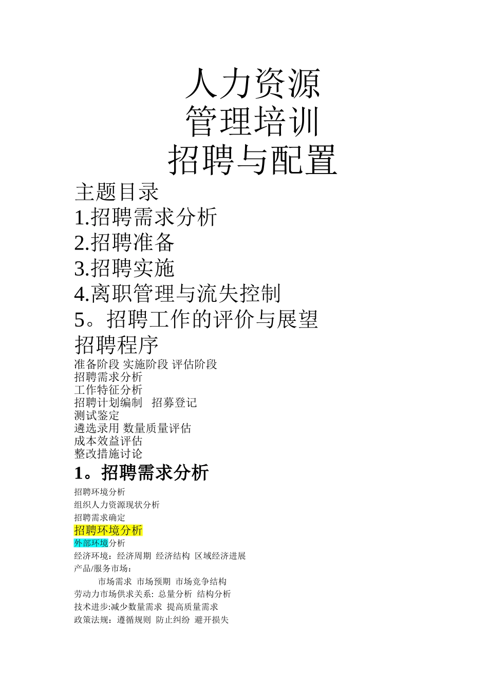 人力资源管理培训招聘_第1页