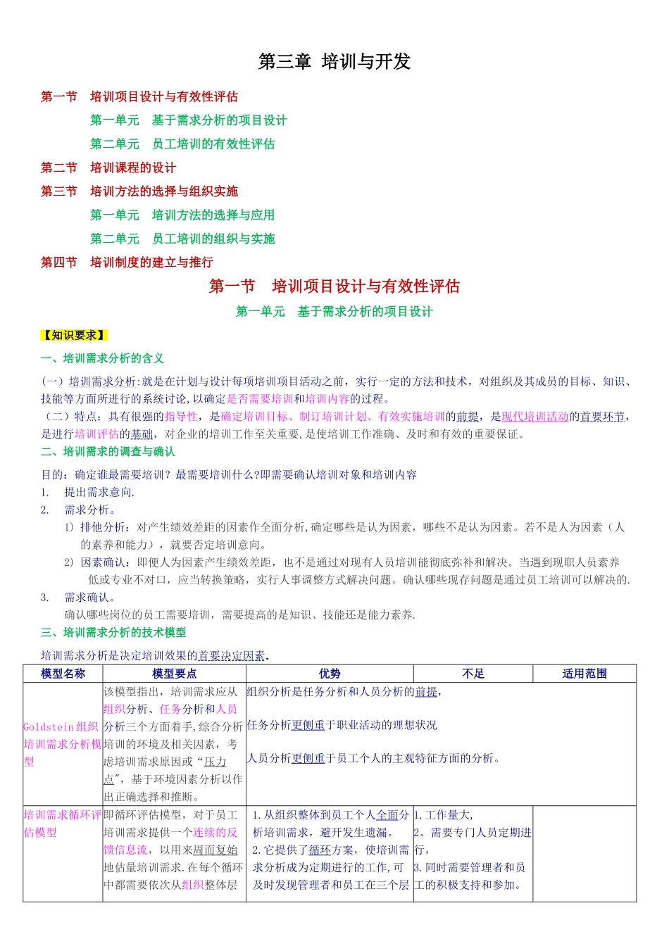 人力资源管理师三级-第三章--培训与开发_第1页