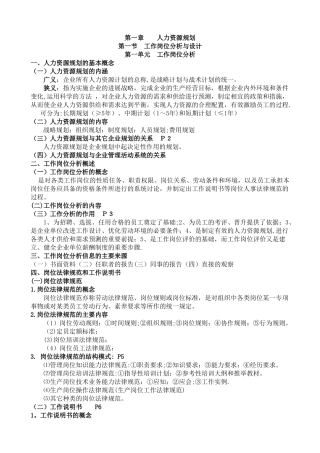 人力资源管理师三级复习资料整理