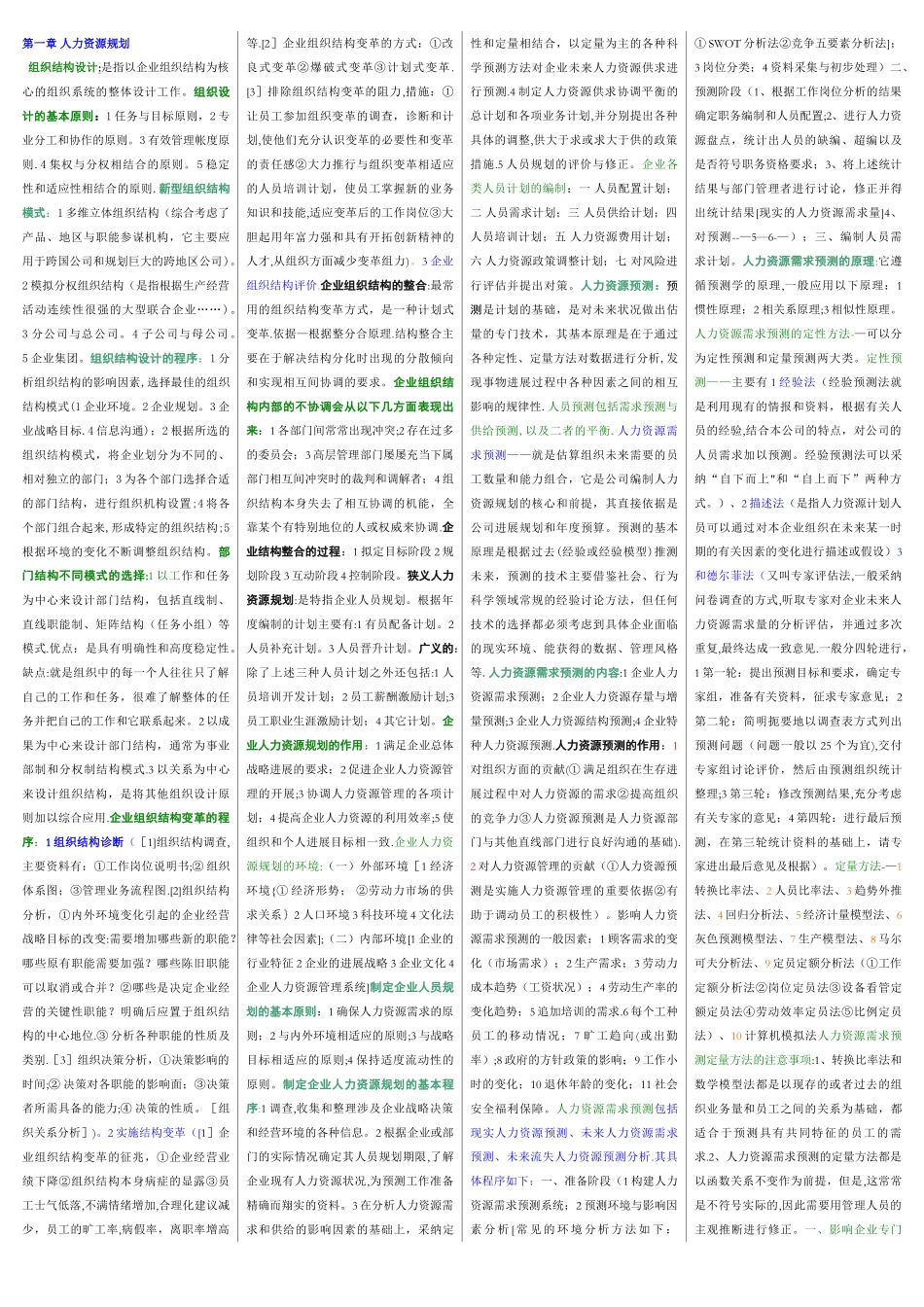 人力资源管理师二级教材浓缩本1[1]_第1页