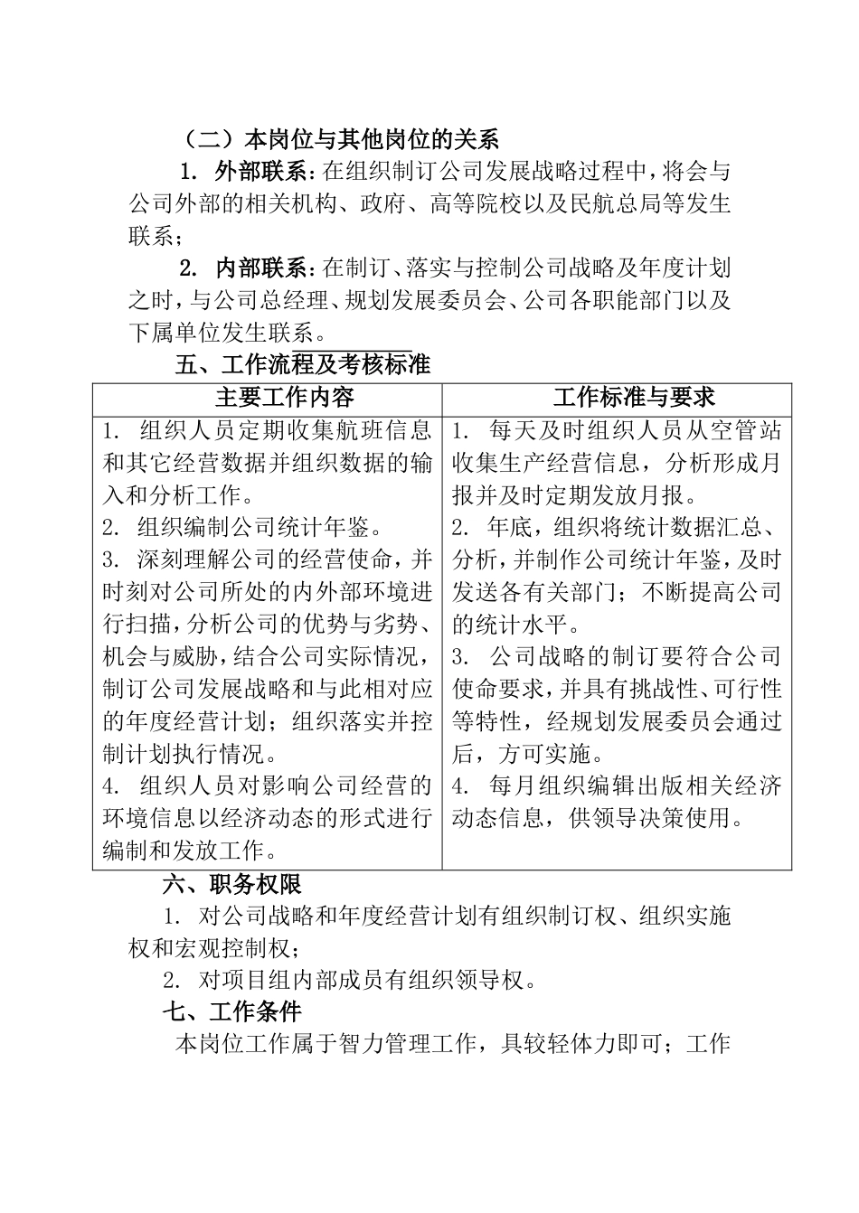 战略规划组主管工作说明书_第2页