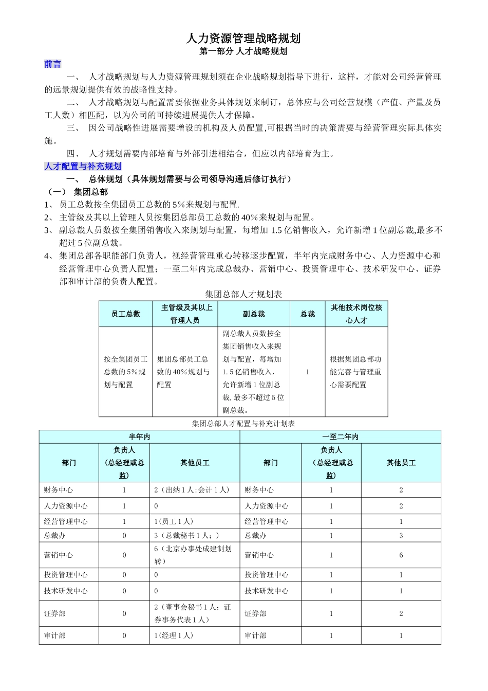 人力资源管理战略规划_第1页
