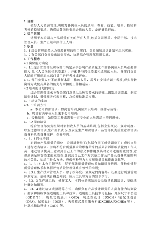 人力资源管理程序规定