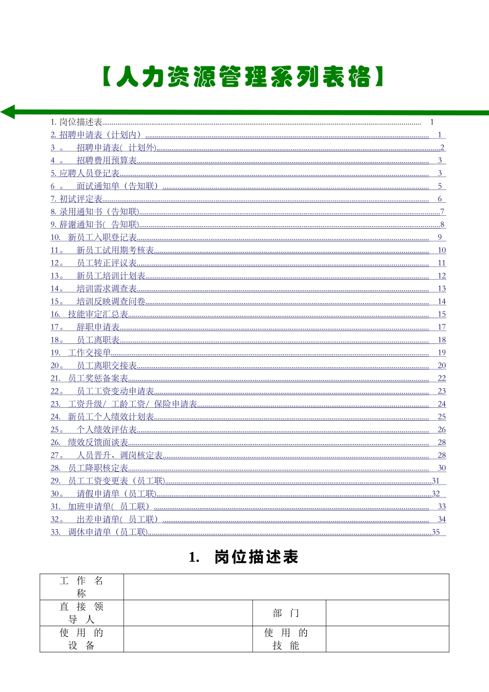 人力资源管理系列表格0520_第1页
