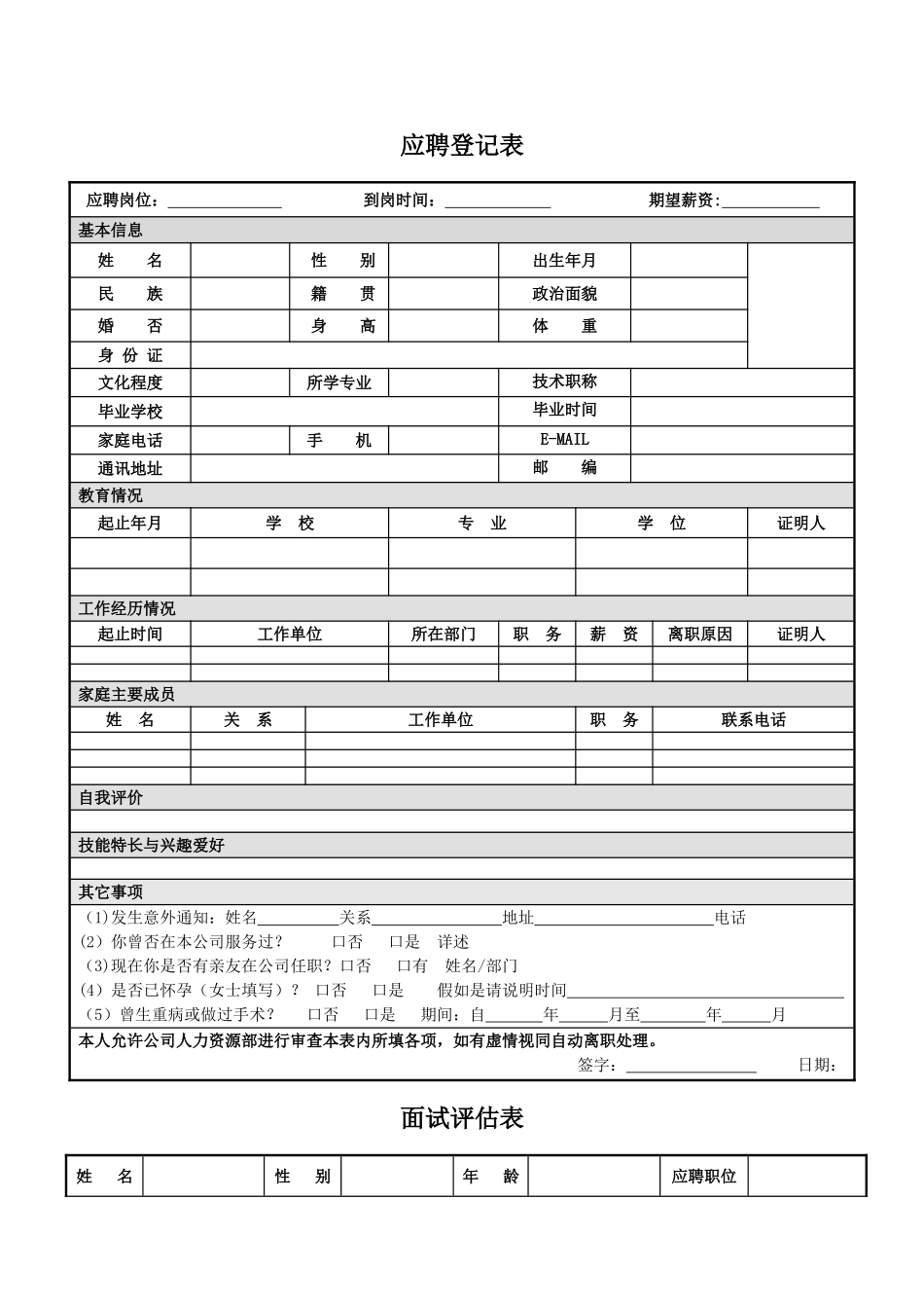 人力资源管理表格-12个_第2页