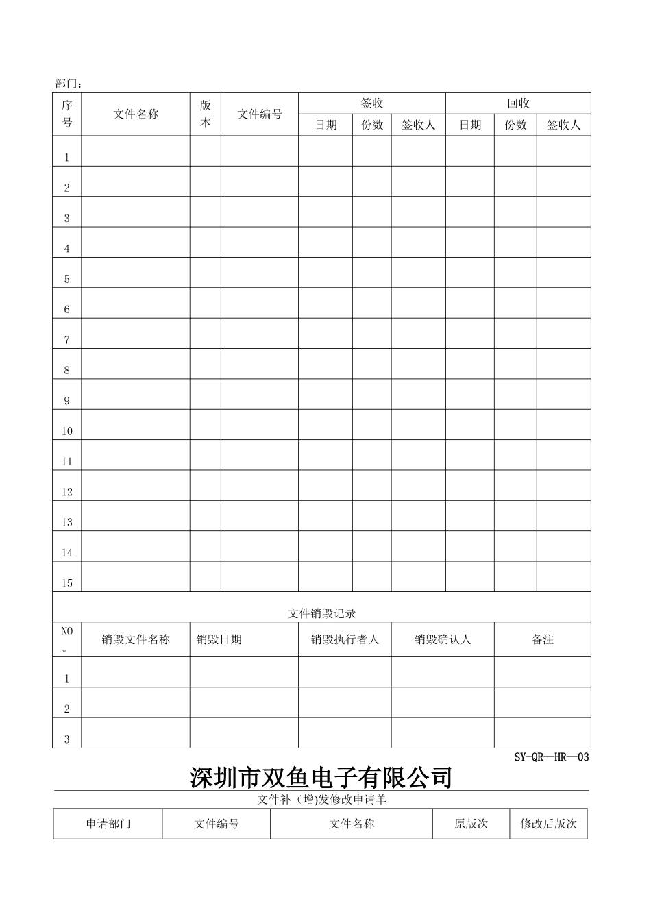 人力资源管理部表格._第3页