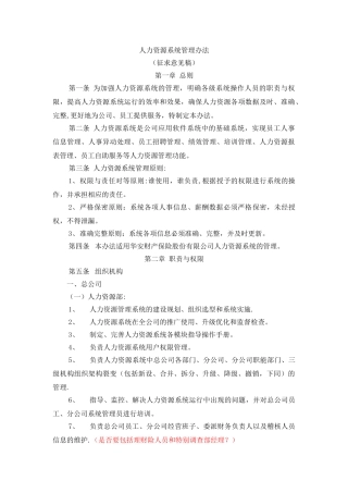 人力资源系统管理办法-制度
