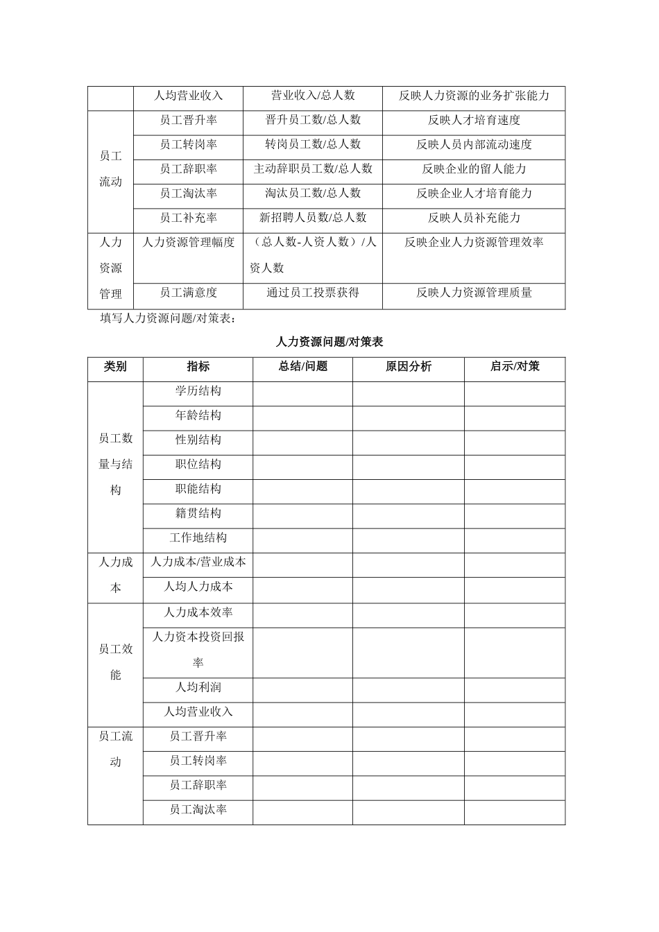 人力资源表格-人力资源规划操作手册表格_第3页