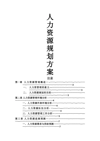 人力资源规划方案3