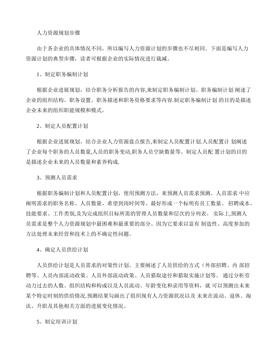 人力资源规划步骤_第1页