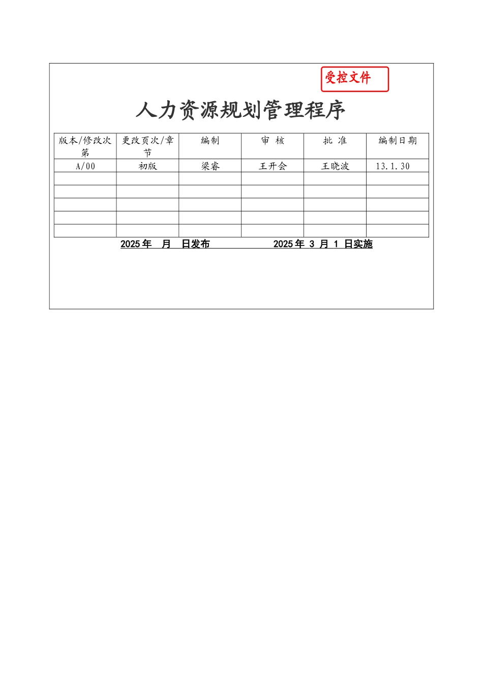 人力资源规划管理制度_第1页