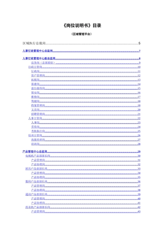 人力资源资料-岗位说明书-省级分公司2