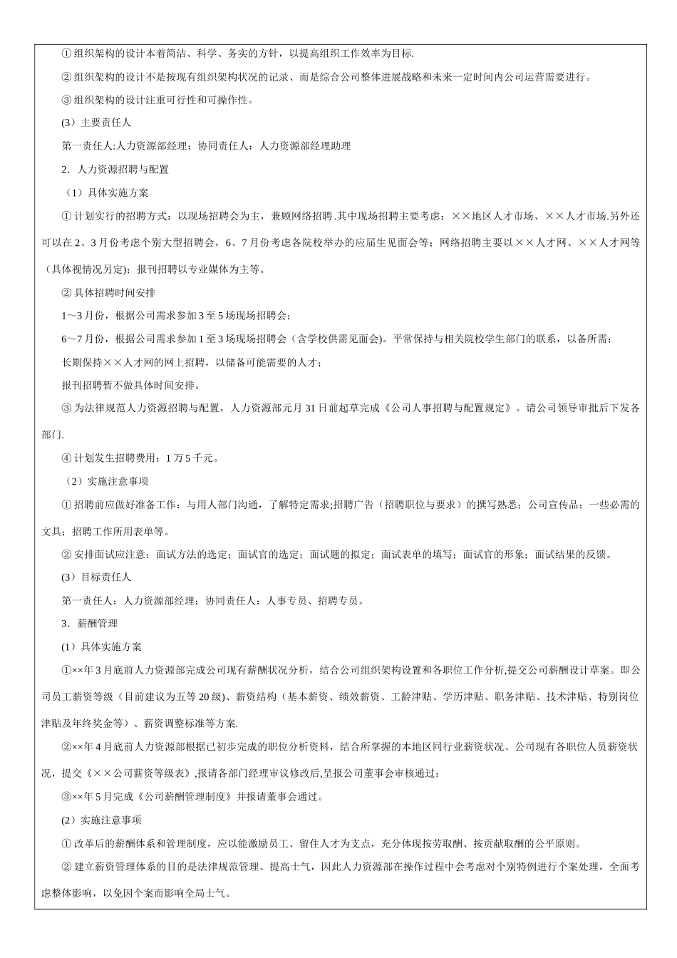 人力资源部2025年度工作计划报告_第2页