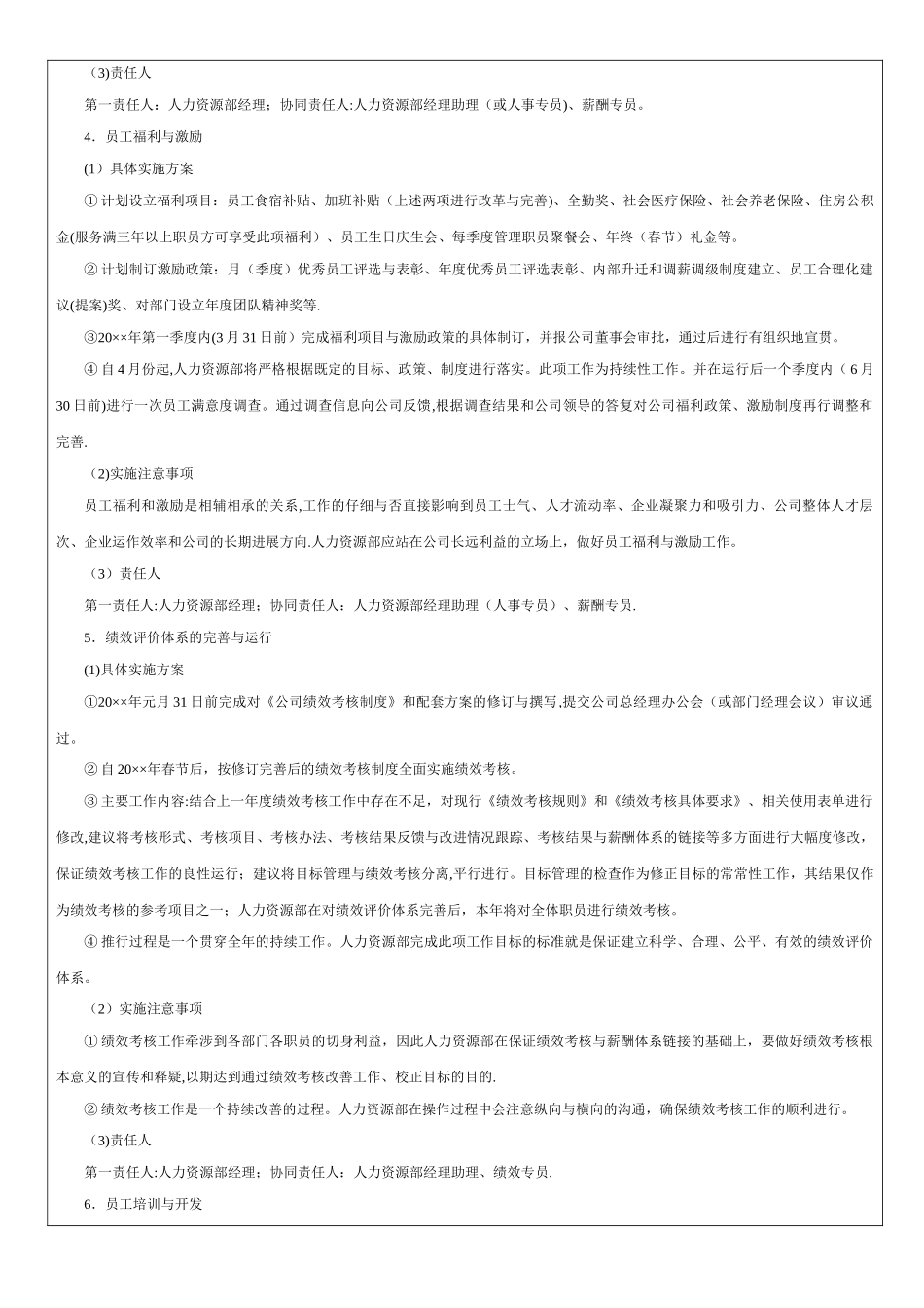 人力资源部2025年度工作计划报告_第3页