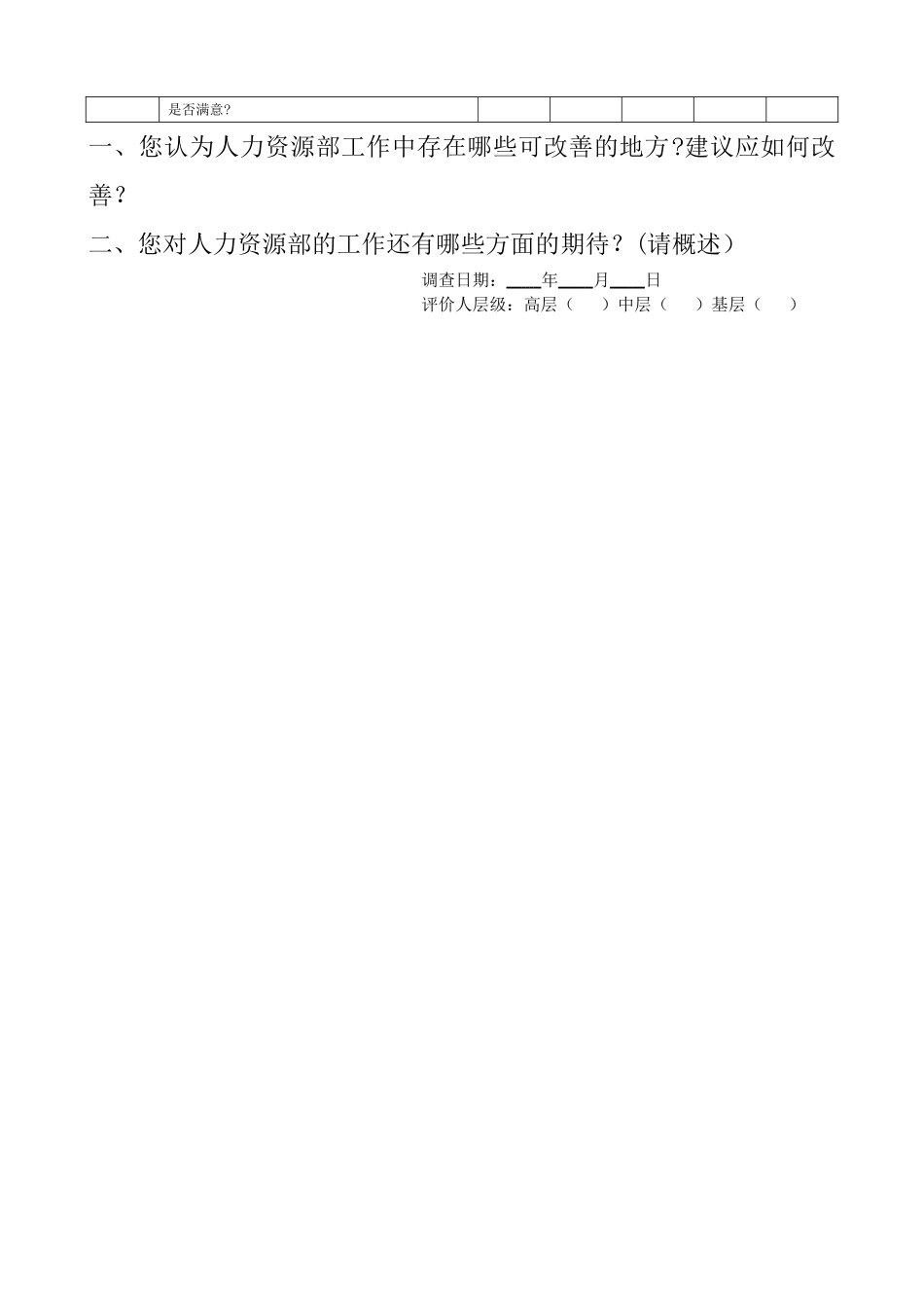 人力资源部满意度调查表_第2页